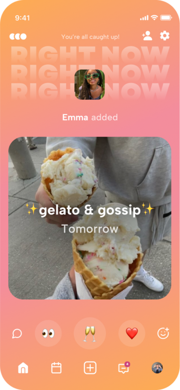 Howbout social feed – stay up to date on upcoming plans, see what they’re up to, and react to their latest plans in the shared calendar app made for friends